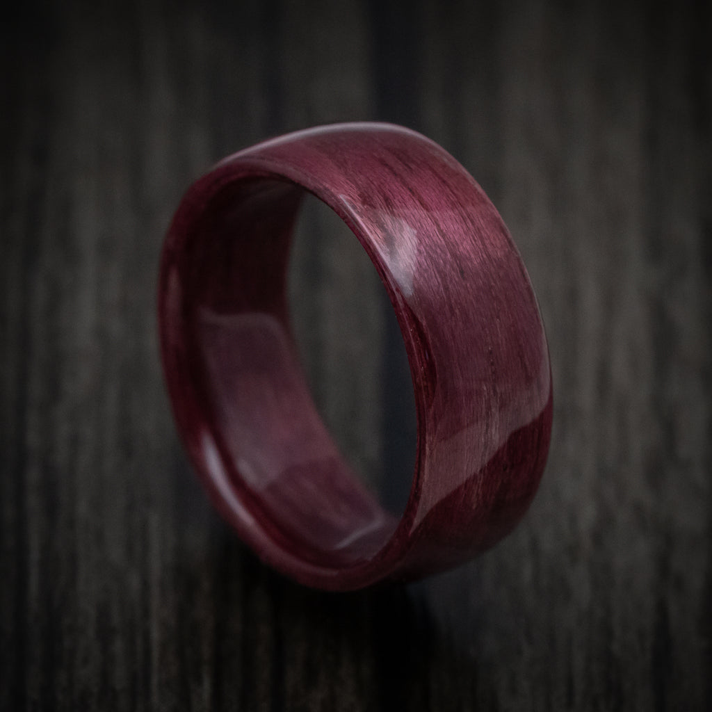 Purpleheart and 14k Yellow Gold Wooden Wedding Ring - Wooden Rings